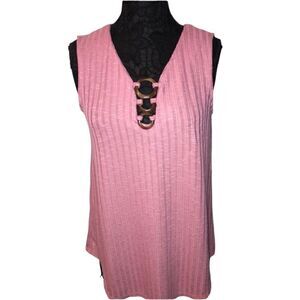 NOTATIONS Women’s Sleeveless Pink Top Blouse. Size: Medium